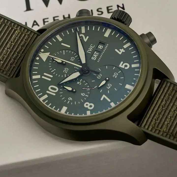  IWC Fliegeruhr Chronograph Top Gun Pilot's Watch Chronograph TOP GUN Edition «Woodland» NEW FULL SET 