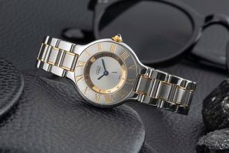 Thumbnail von Cartier 21 Must de Cartier Lady Stahl / Gold Quarz Ref. W10073R6 B&P 1997