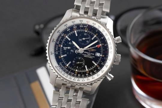  Breitling Navitimer World Chronograph Stahl Automatik Ref. A24322 B&P 2006 
