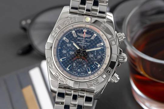  Breitling Chronomat 44 Chronograph Stahl Automatik Ref. AB011012/BE69/388A B&P 