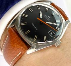 Thumbnail von Omega Genève Serviced Geneve Vintage Automatic Automatik Black Dial Red Hand 166041 166041