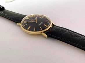 Thumbnail von Omega Seamaster DeVille Serviced Seamaster De Ville Vintage Automatic Automatik Black Gilt Dial