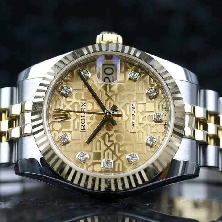  Rolex Lady-Datejust 31 Steel Gold - Champagne Diamond - like New - Fullset - 2013 