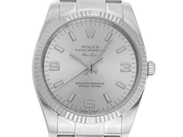  Rolex Air King Ref.114234 2007 Full Set wie Neu Vintage Air King Stahl 18kt Weißgold 