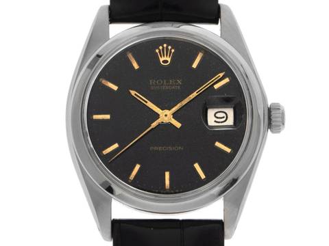  Rolex Oysterdate Precision open 6/9 Ref.6694 1971 original Box sehr gut Vintage Oysterdate Precision open 6/9 Krokoleder 