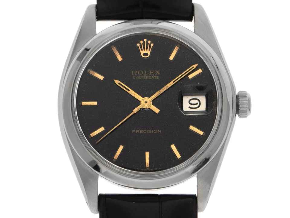  Rolex Oysterdate Precision open 6/9 Ref.6694 1971 original Box sehr gut Vintage Oysterdate Precision open 6/9 Krokoleder 