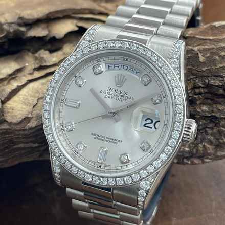  Rolex Day-Date 36 Day-Date Dia - 750er Weißgold - FS 2010 - Ref. 118339 - Dia-Lünette AFTERMARKET 