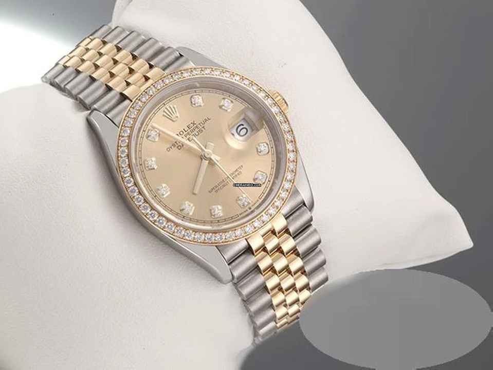  Rolex Datejust 36 126283 Rbr 2019 Stahl Gelbgold 750 Diamanten Automatik Stainless Steel 18kt Yellow Gold Jubilé-band Chronometer Oyster 
