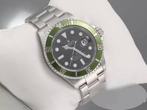 Thumbnail von Rolex Submariner Date 16610lv Stahl Automatik Taucheruhr Edelstahl Grün Green Stainless Steel Oyster-band Chronometer Black Dial
