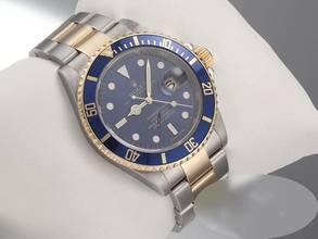 Thumbnail von Rolex Submariner Date 16613 T Stahl Gelbgold 750 2008 Automatik Stainless Steel 18kt Yellow Gold Oyster-band Chronometer Blue Dial