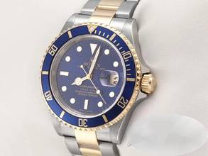 Thumbnail von Rolex Submariner Date 16613 T Stahl Gelbgold 750 2008 Automatik Stainless Steel 18kt Yellow Gold Oyster-band Chronometer Blue Dial