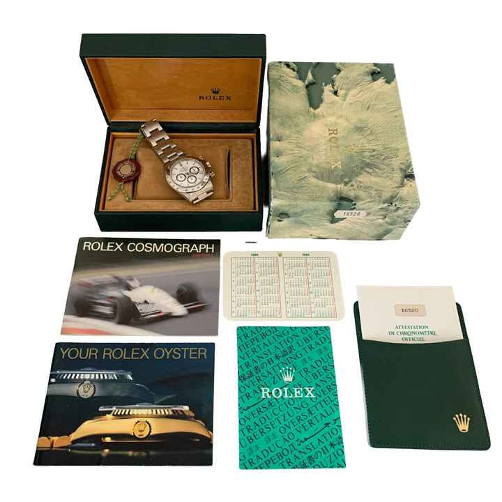  Rolex Daytona 16520 R93 Series white tritium dial 1988 Full Set 