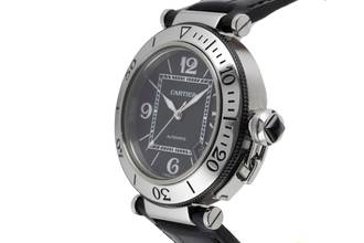 Thumbnail von Cartier Pasha Seatimer Automatik Edelstahl Herrenuhr Ref. W31077U2 Papiere 2011
