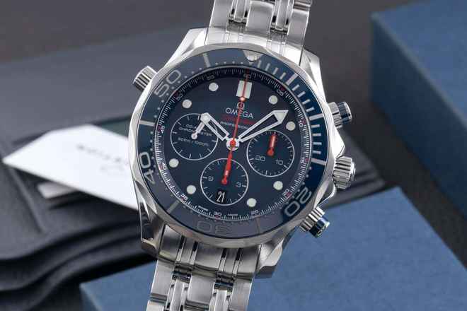  Omega Seamaster Diver 300 M Chronograph 44MM Ref. 212.30.44.50.03.001 B&P 2017 