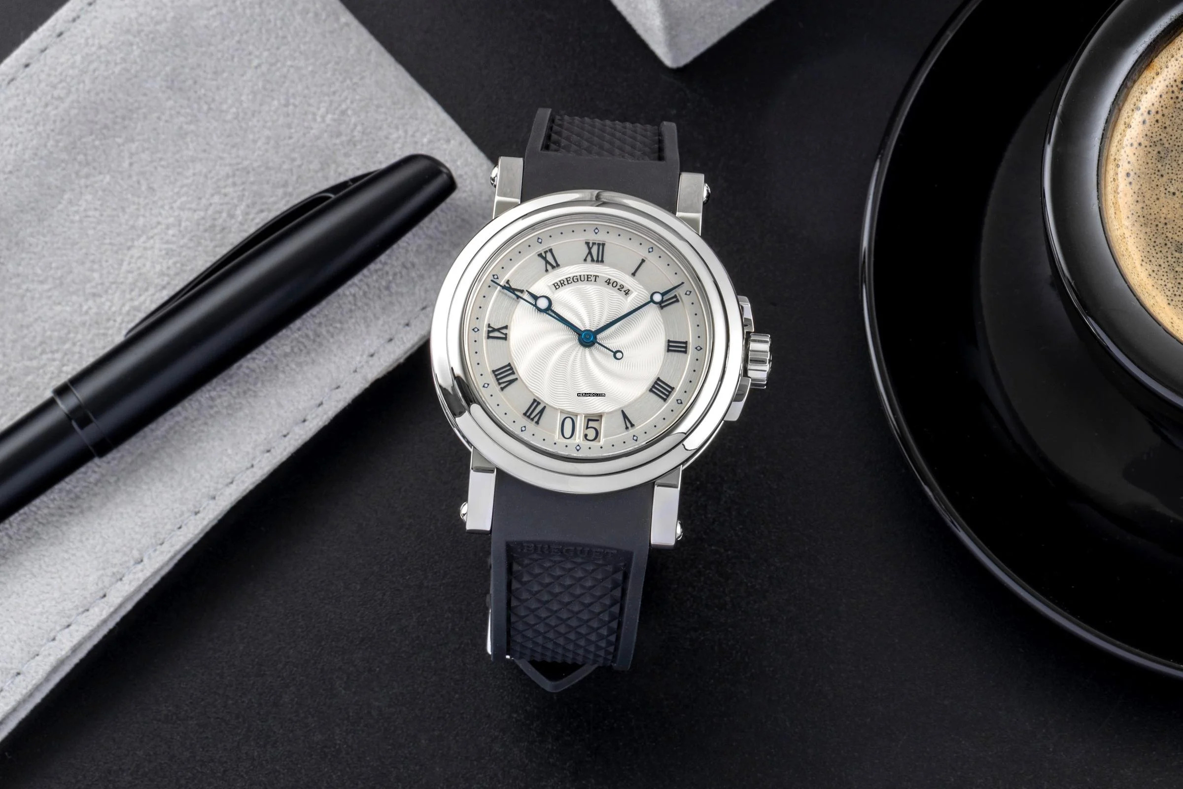  Breguet Marine Big Date Automatik Stahl Ref. 5817 ST/12/SV0 Papiere 2008 