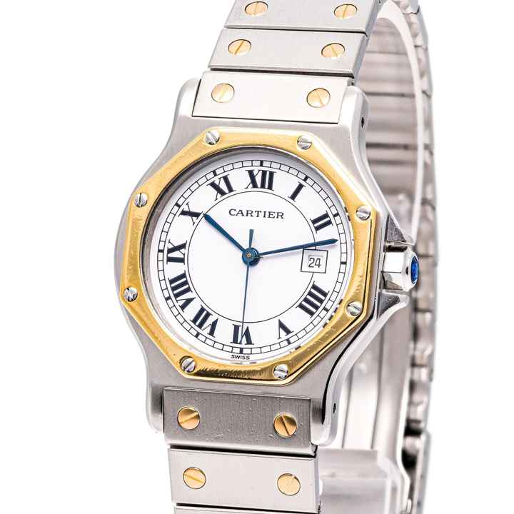  Cartier Santos Octagon 30 Steel Gold – 2966 – good condition – approx. 1990 
