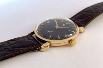Thumbnail von Omega Classic Serviced Vintage Rose Gold Plated Black Honeycomb Dial 2706 2706
