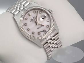 Thumbnail von Rolex Datejust 36 36mm 116234 Stahl Weissgold 750 Cacholong Diamanten Automatik Stainless Steel 18kt White Gold Oyster-band Chronometer