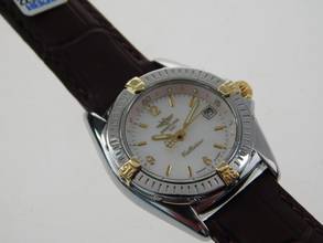 Thumbnail von Breitling Callistino Stahl / Gold Lady mit original Perlmutt Zifferblatt im Top Zustand 29mm Damenuhr im Best Zustand