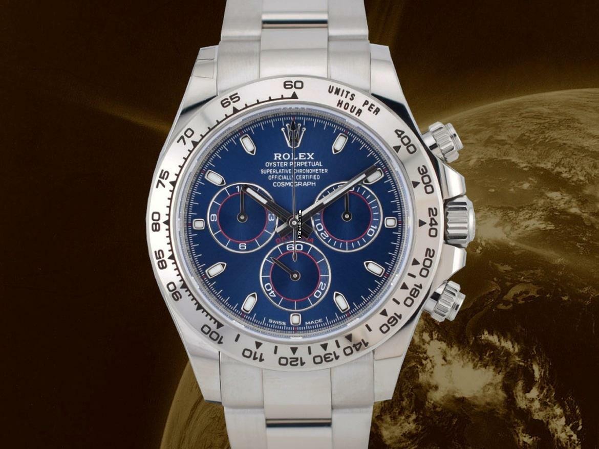 Rolex Daytona Cosmograph Daytona 116509 White Gold Blue Dial - Like New Full Set 12/2022