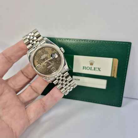  Rolex Datejust 36 36mm Ouro Branco & Aço Floral Edition Automático Completo 