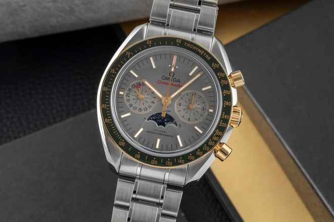  Omega Speedmaster Chronograph Stahl / Gold Automatik Ref 304.23.44.52.06.001 B&P 