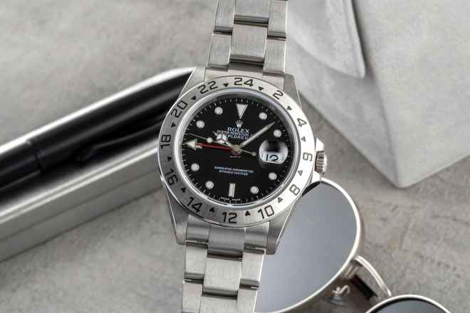  Rolex Explorer II Black Dial Edelstahl Automatik Herrenuhr Ref. 16570 P-Serie 