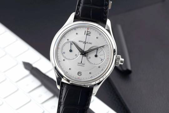  Montblanc Heritage Chronométrie Monopusher Chronograph Stahl Automatik Ref. 119951 7494 B&P 
