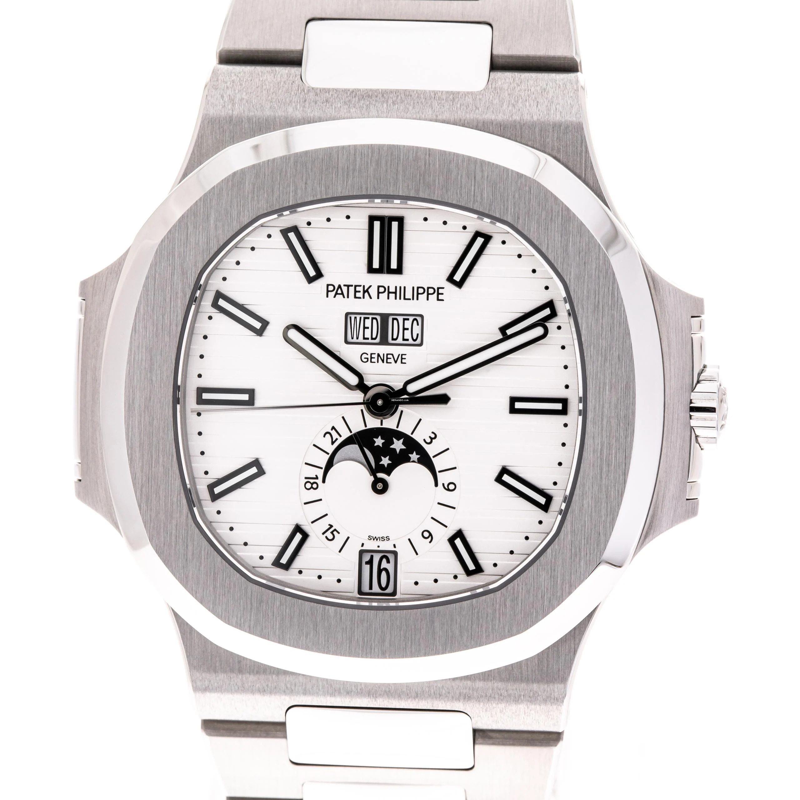  Patek Philippe Nautilus White Annual Calendar – 5726/1A-010 – like NEW – 2013 Full Set 