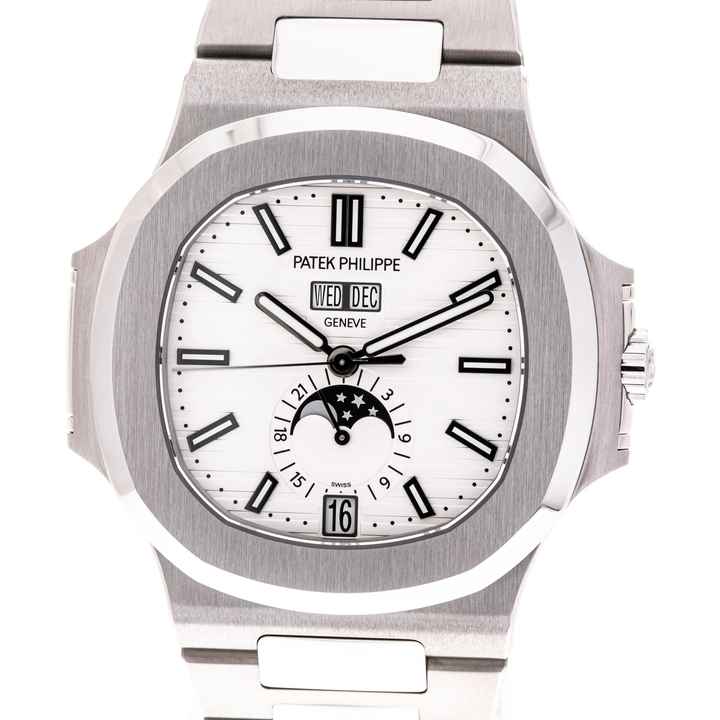  Patek Philippe Nautilus White Annual Calendar – 5726/1A-010 – like NEW – 2013 Full Set 