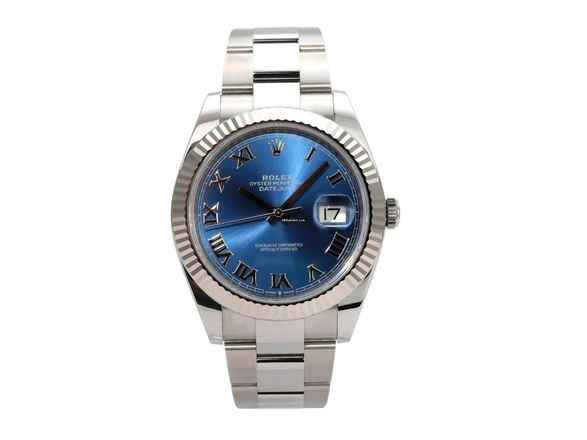  Rolex Datejust 41 Ref. 126334 Edelstahl / Weißgold Blau Römisch Oyster-Band 