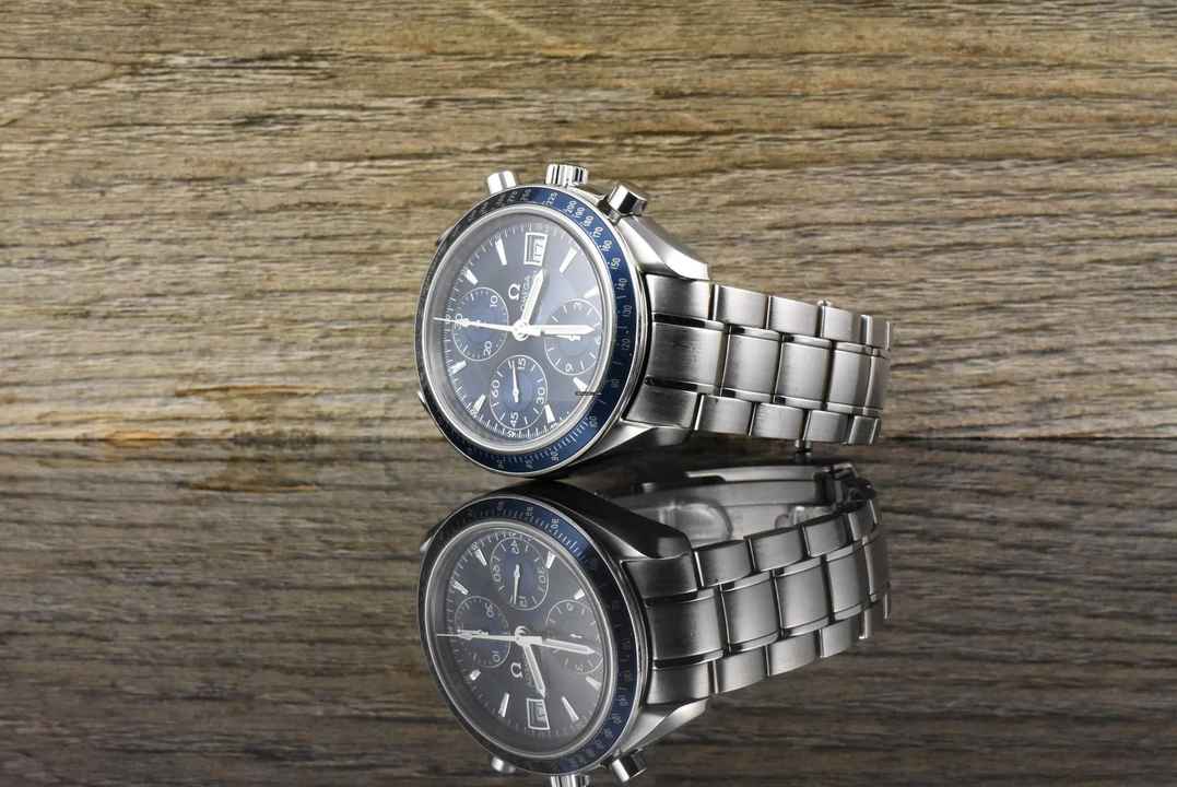  Omega Speedmaster Date 321280 Blue Dail Chronograph Automatik 