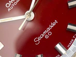 Thumbnail von Omega Seamaster 60 Automatic Automatik Vintage Diver Burgundy 166062 Big Crown 166062