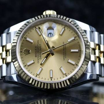Rolex Datejust 36 Steel Gold - Champagne - like New - Fullset - 11/2020