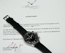 Thumbnail von Breguet Type XX - XXI - XXII RARE SPECIAL TYPE 20 XX FLYBACK FROM 1955 WITH EXTRACT