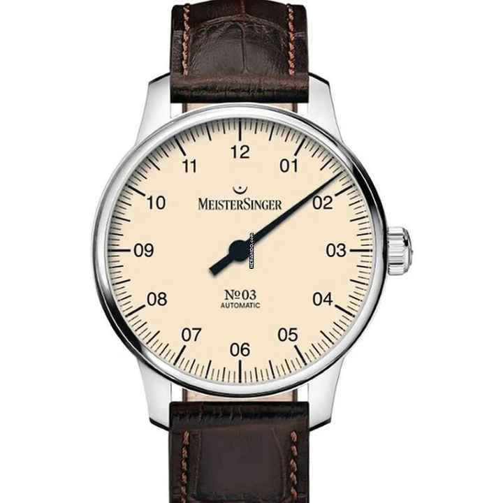  Meistersinger N° 03 No3 - 38 mm Einzeiger Herrenuhr Automatik BM9903 
