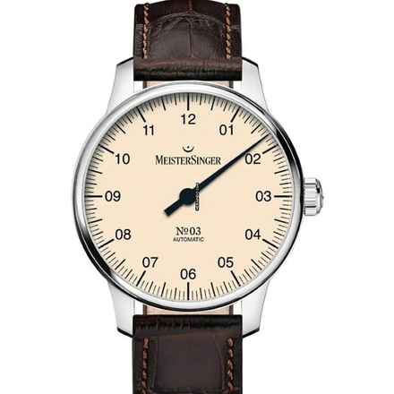  Meistersinger N° 03 No3 - 38 mm Einzeiger Herrenuhr Automatik BM9903 