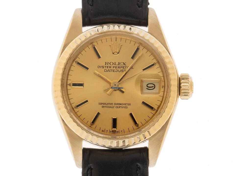  Rolex Lady-Datejust Ref.6917 1979 Box&Beschreibung sehr gut Vintage Datejust Lady open 6/9 18kt Gelbgold 