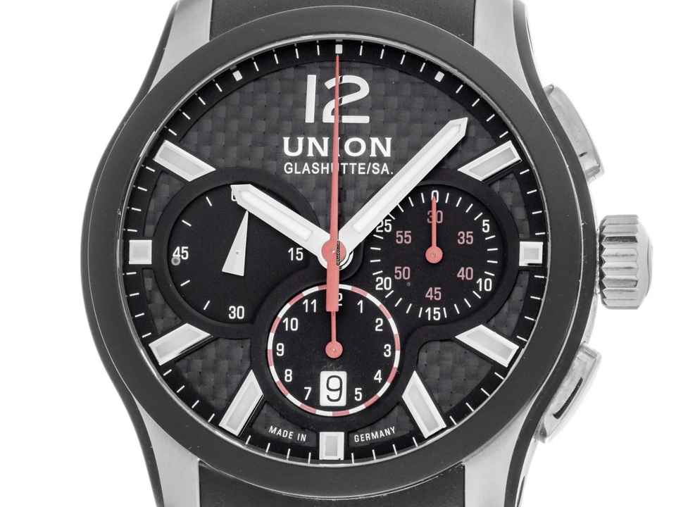  Union Glashütte Belisar Chronograph Ref.D002.627.27.207.01 2018 Full Set sehr gut Vintage Belisar Chronograph Kautschuk Faltschließe 