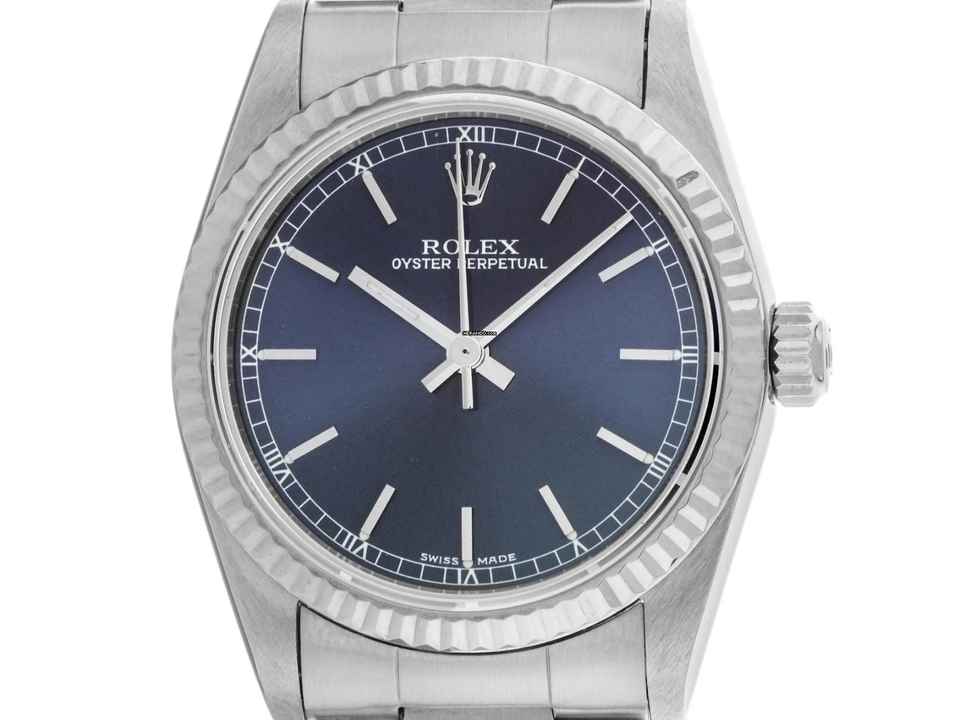  Rolex Oyster Perpetual 31 Medium Ref.77014 2005 Full Set sehr gut Vintage Oyster Perpetual Medium Stahl 18kt Weißgold 