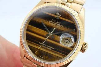 Thumbnail von Rolex Datejust 36 Oyster Perpetual Datejust 18k Yellow Gold 16018 Tiger Eye LC100 Tigerauge