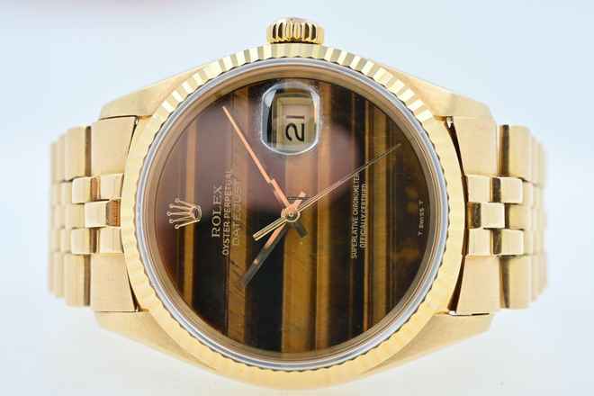  Rolex Datejust 36 Oyster Perpetual Datejust 18k Yellow Gold 16018 Tiger Eye LC100 Tigerauge 