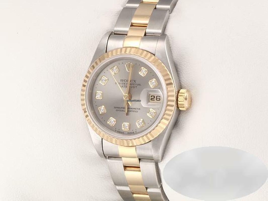Rolex Lady-Datejust Edelstahl Gelbgold 750 Diamanten 1995 Automatik Stainless Steel 18kt Yellow Gold Stahl Oyster-band Chronometer
