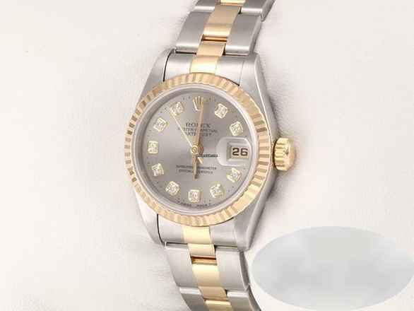  Rolex Lady-Datejust Edelstahl Gelbgold 750 Diamanten 1995 Automatik Stainless Steel 18kt Yellow Gold Stahl Oyster-band Chronometer 