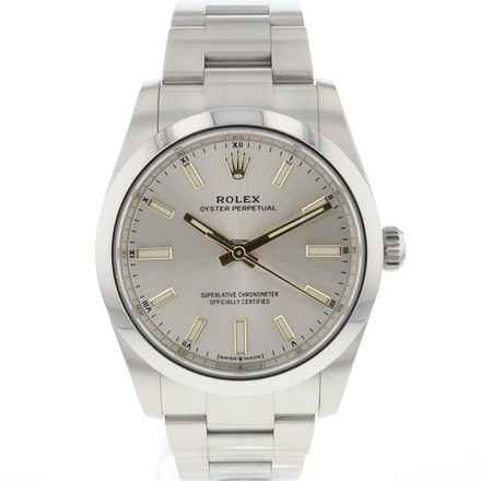  Rolex Oyster Perpetual 34 Silver Dial 