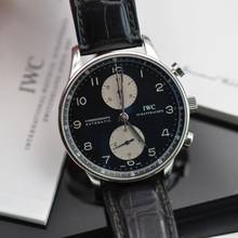 Thumbnail von IWC Portugieser Chronograph Portuguese IW371404 chronograph Panda black dial 2007 Full Set