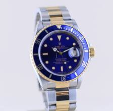 Thumbnail von Rolex Submariner Date 16613 Klassiker 1992 Tritium Stahl Gold blue Dial B+P