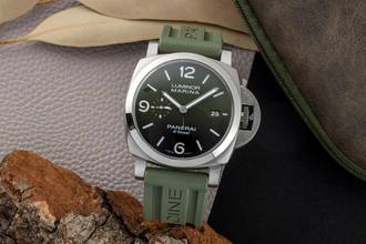 Thumbnail von Panerai Luminor Marina Automatic Verde Smeraldo Stahl Automatik Ref. PAM01356 B&P 2022