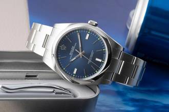 Thumbnail von Rolex Oyster Perpetual 39 Blue Dial Automatik Herrenuhr Ref. 114300