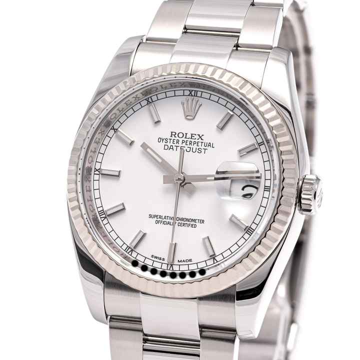  Rolex Datejust 36 White Roman Dial – 116234 – like NEW – 11/2015 Full Set Lc100 
